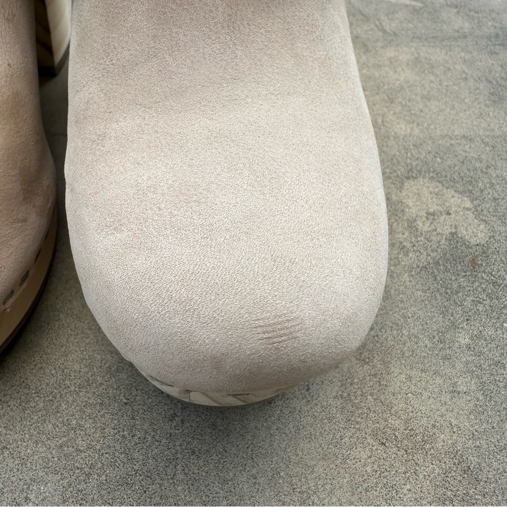 Dolce Vita Hila Braided Clogs Mules Platform Wood Heel Nude Leather Size 6 - Picture 8 of 10